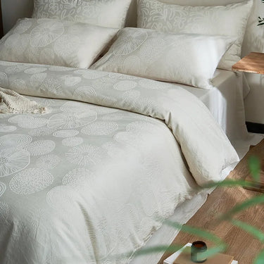 White Modal Eucalyptus Lyocell Ultra Soft Silky Jacquard Bedding Set
